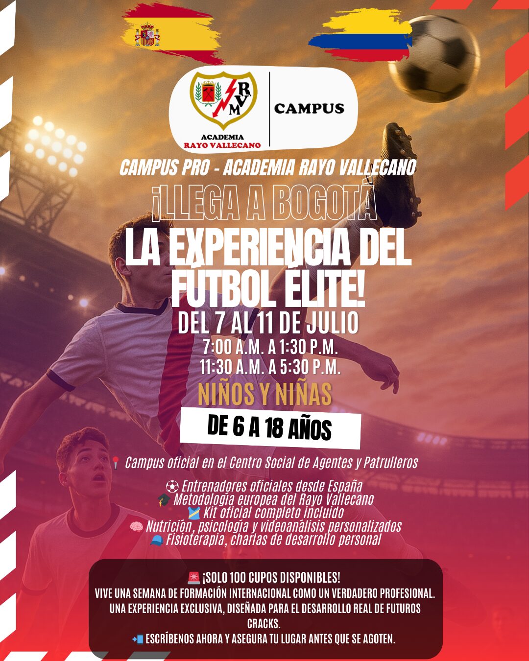 Lee más sobre el artículo 🇪🇸⚽ ¡Llega a Bogotá el Campus Oficial del Rayo Vallecano! 🇨🇴